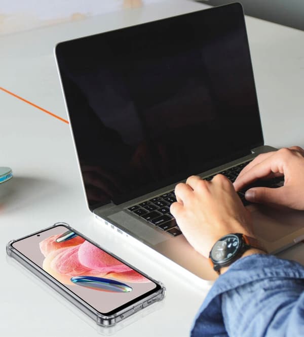 ETUI til Samsung Galaxy A32 5G STØDMIDDELFRI ARMOR TRANSPARENT ETUI + GLAS