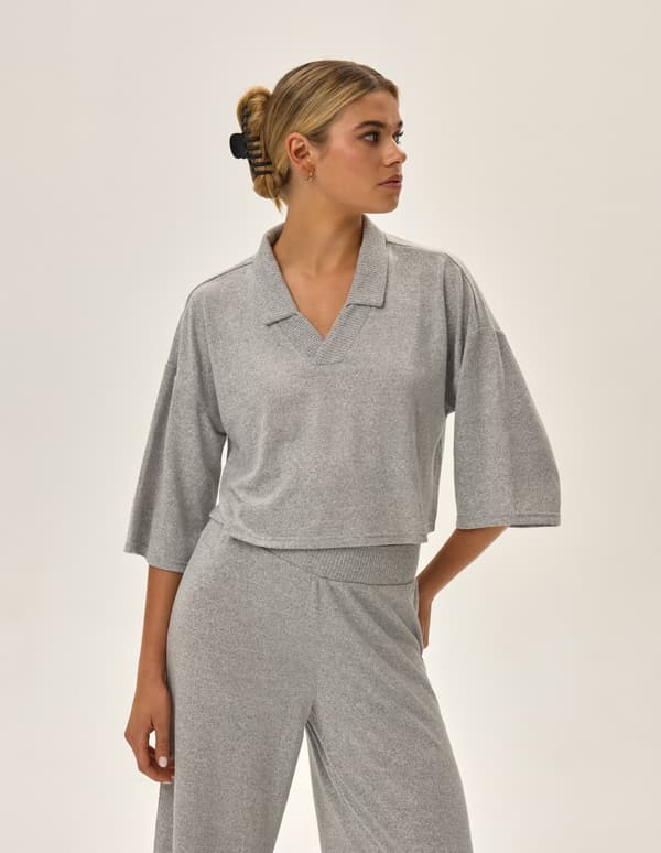 SÆT pyjamas + sokker: blødt damesæt, glat, elegant Jen XL