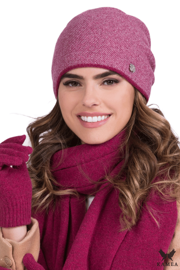 SIMA ulden damehue, fuchsia farve, houndstooth mønster