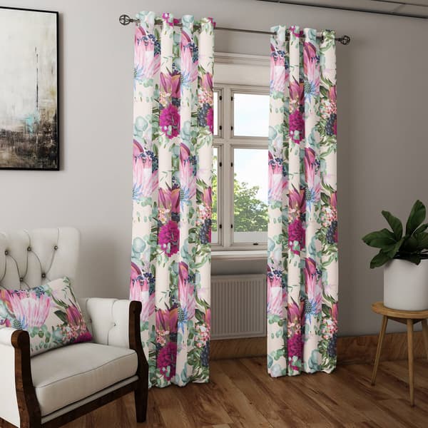 Gardin med snørehuller print 042