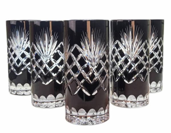 Sorte krystalglas til vand og drikkevarer 320 ml Ananas