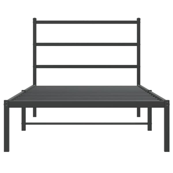 vidaXL metalsengestel med hovedgærde sort 100x200 cm