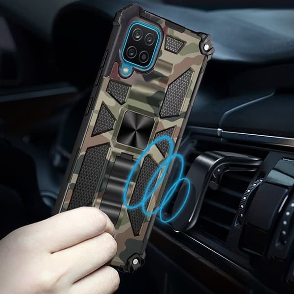 Etui til Samsung Galaxy A12 / M12 / A12 2021, Armor Kickstand, grøn