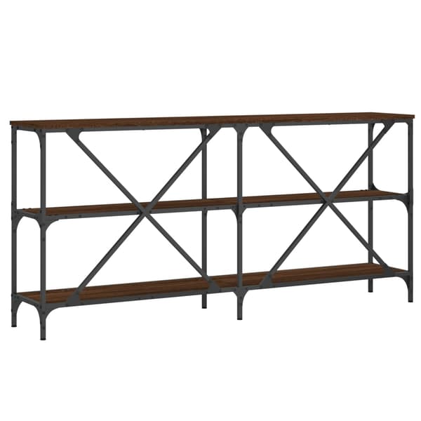 vidaXL konsolbord brunt egetræ 160x30x75 cm