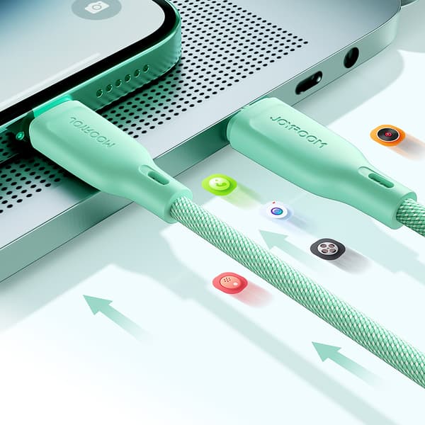 Kabel för iPhone Multi-Color Series USB-A - Lightning 3A 1m grön