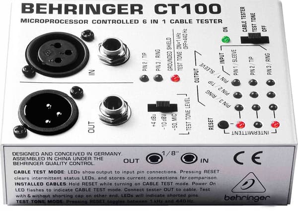 Behringer kabeltester CT100 - kabeltester