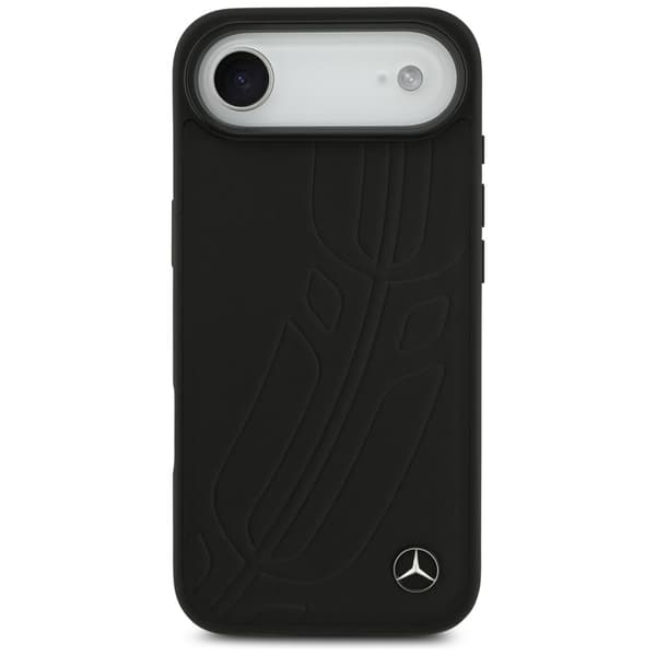 Mercedes Læder Stort Laurel Leaf MagSafe Etui til iPhone Air Sort