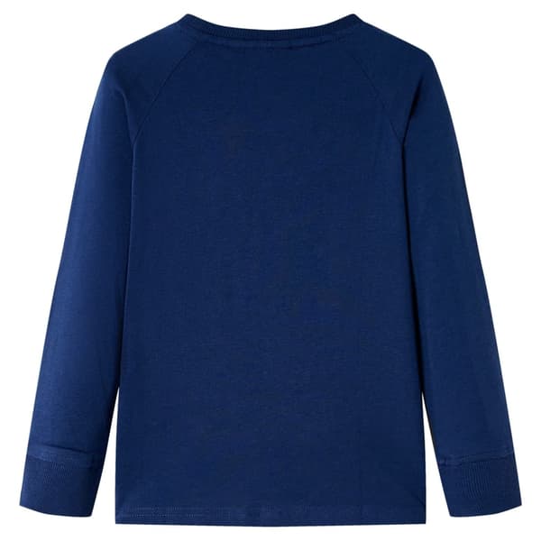 Barn långärmad T-shirt, marinblå, 128