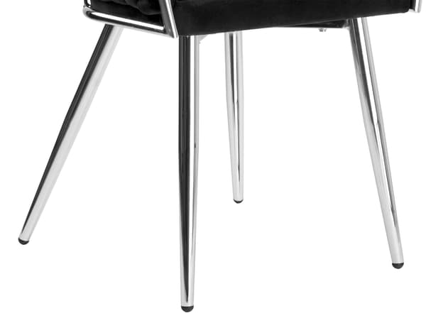Fløjlsstol, flettet, COFTON, krom, FLØJL, sort