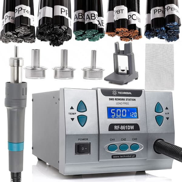 TECHREBAL RF-861DW 1000W varmluftssvets för plast, grå, ekonomiskt set