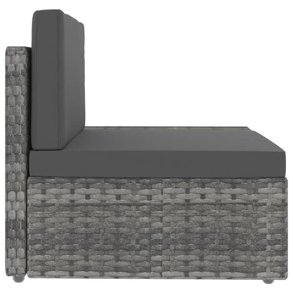 vidaXL 3-istuttava modulaarinen sohva, PE-rottinki, harmaa