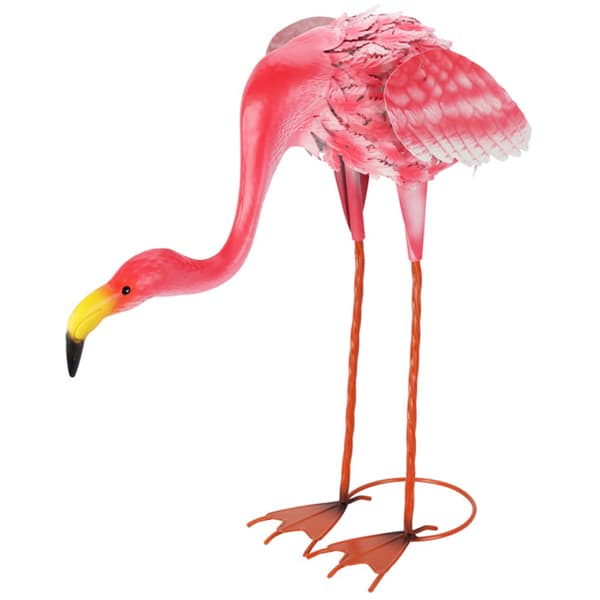 Sæt med lyserøde flamingoer til haven