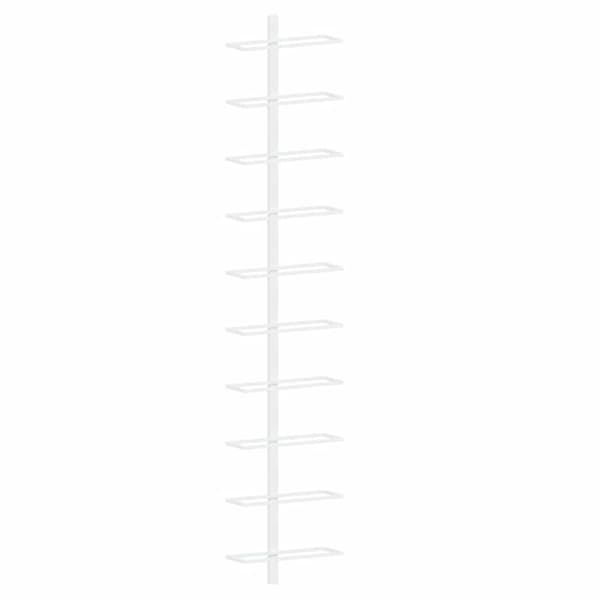 vidaXL Väggmonterat vinställ för 10 flaskor, 2 st, vit, metall