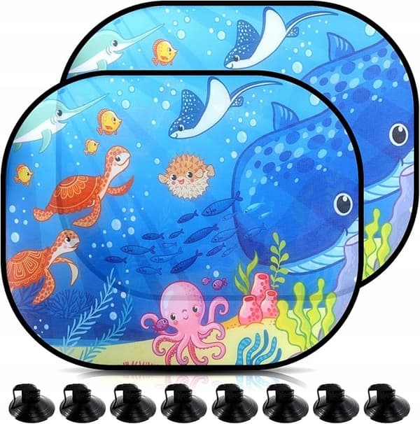 Bilsolskydd 2 st 44x35cm UV, havstema
