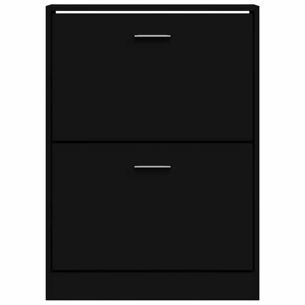 vidaXL skoskab sort 59x17x81 cm træbaseret materiale