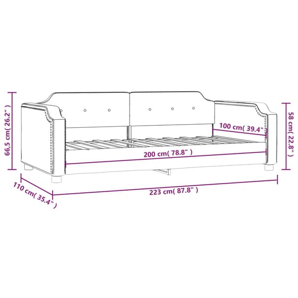 vidaXL Bäddsoffa ljusgrå 100x200 cm tygklädd