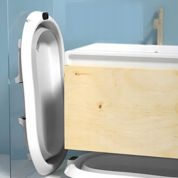 FOLDBART BABYBADEKURV MED SILIKONE-LCD-TERMOMETERPUDE