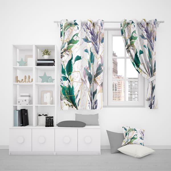 Gardin med snørehuller print 109