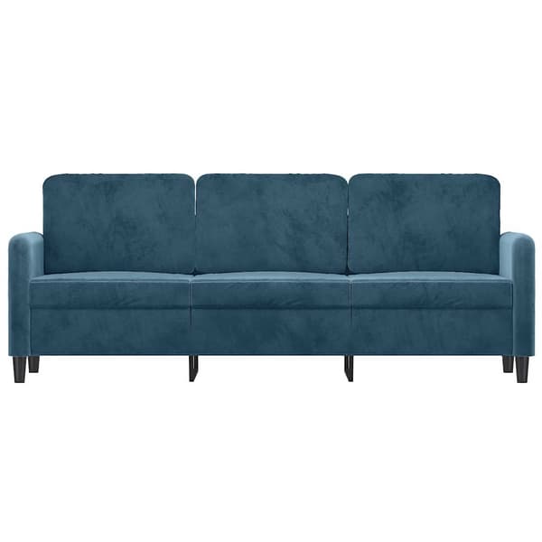 vidaXL 3-sitssoffa blå 180 cm klädd i sammet