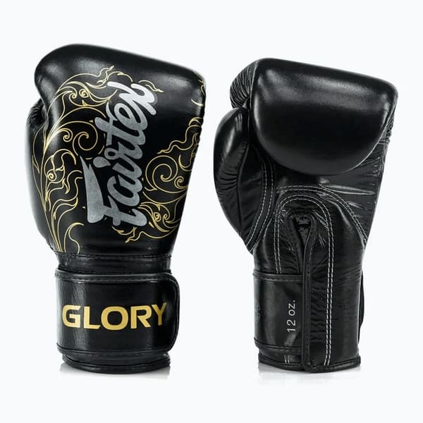 Fairtex Glory Kickboxing Konkurrence Træningsboksehandsker 10OZ Sort/Guld