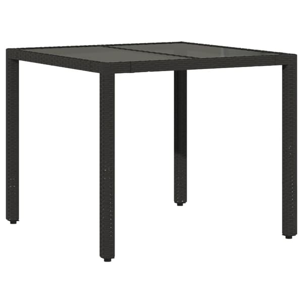 vidaXL havemøbelsæt med 3 dele og hynder, sort, polyrattan