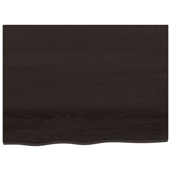 vidaXL hylde mørkebrun 80x60x(2-6) cm egetræsfinish