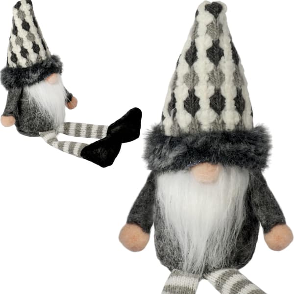 Jule Dværg Gnome Julekugle Gave 23 cm GRÅ
