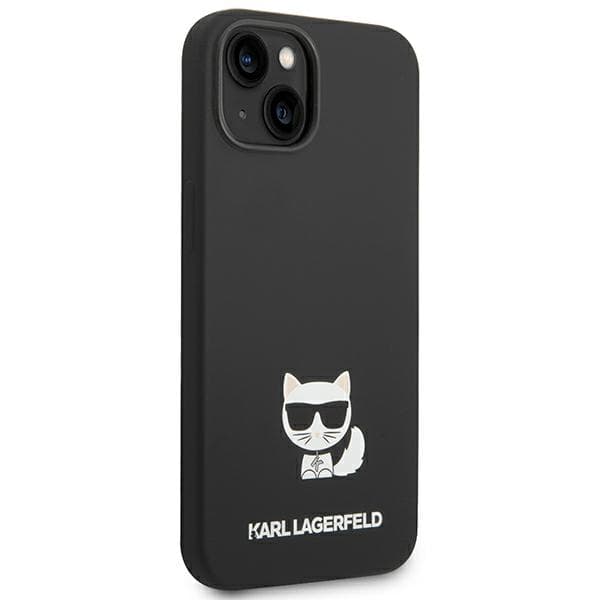Karl Lagerfeld Silikone Choupette Body Cover til iPhone 14 Plus, Sort