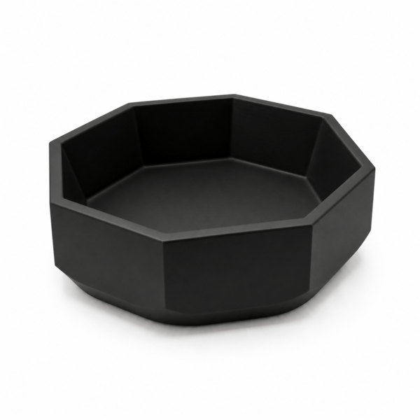 Sort ottekantet geometrisk skål, moderne design