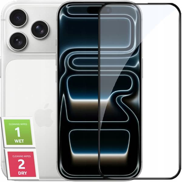 Härdat glas för Apple iPhone 17 Pro Max, helskärmstäckning, 5D-glas
