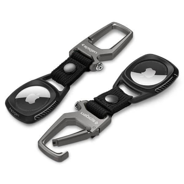 Spigen Rugged Armor -kotelo Apple AirTag -puhelimelle, musta