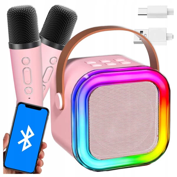[pacza] Karaokeset för barn 2x mikrofon + Bluetooth-högtalare Z3345R