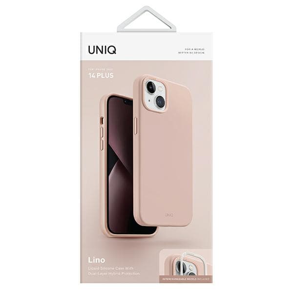 UNIQ Lino-etui til iPhone 14 Plus, lyserød
