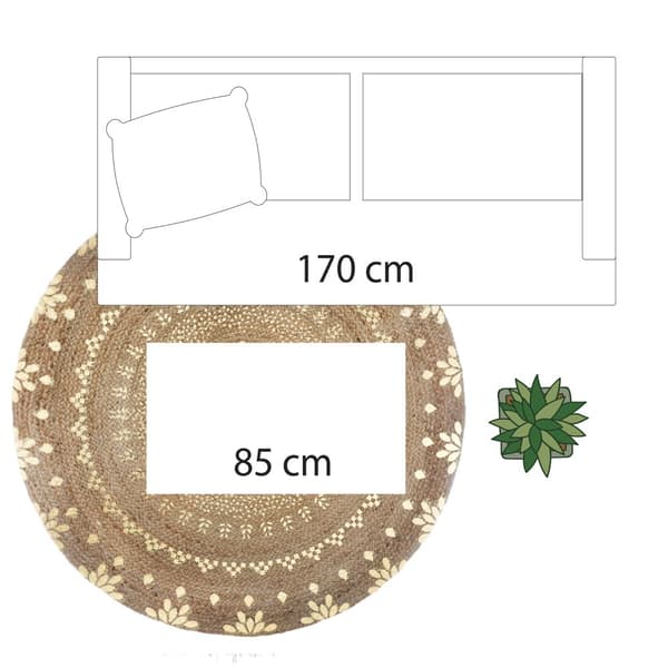 Pyöreä juuttimatto 115 cm