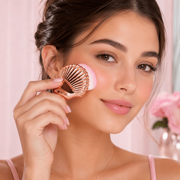 Skalbørste til puddermakeup, mineralfoundation, støvfjerning