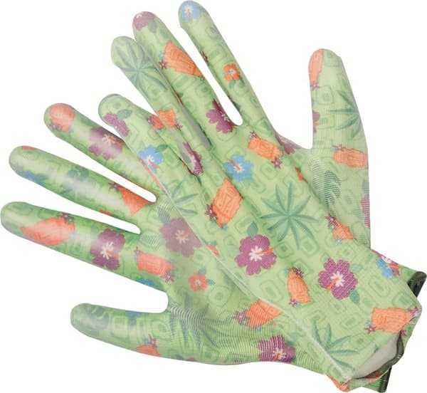 Havehandsker blomster - grønne 74135 FLO