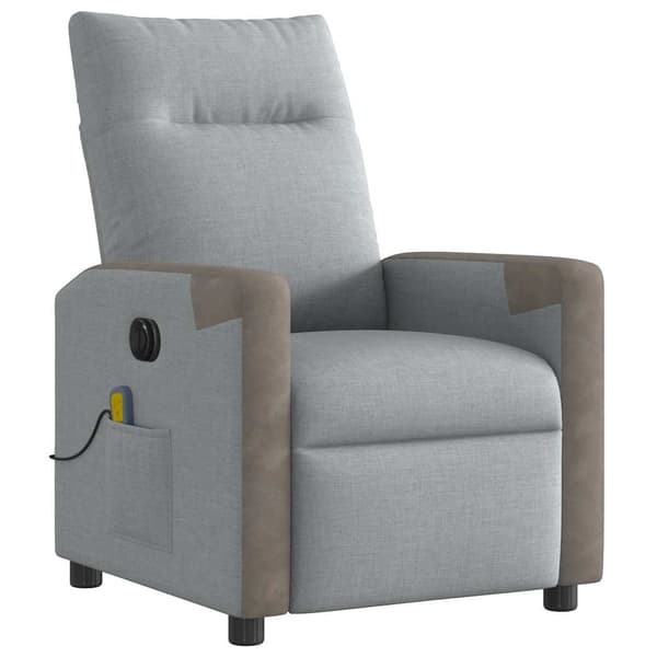 vidaXL Elektrisk massagefåtölj ljusgrå tyg