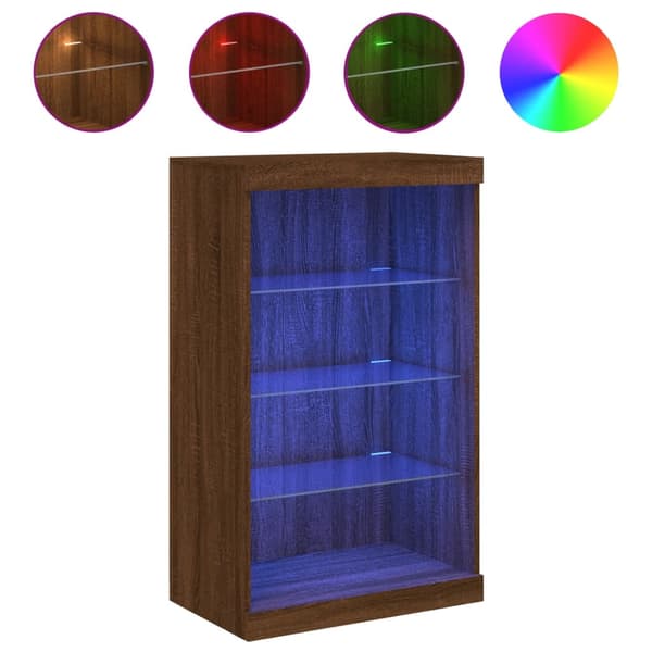 vidaXL LED-skab brunt egetræ 60,5x37x100 cm