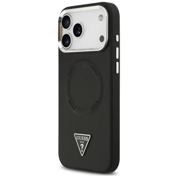 Guess Triangle Logo MagSafe -kotelo iPhone 17 Pro Maxille, musta