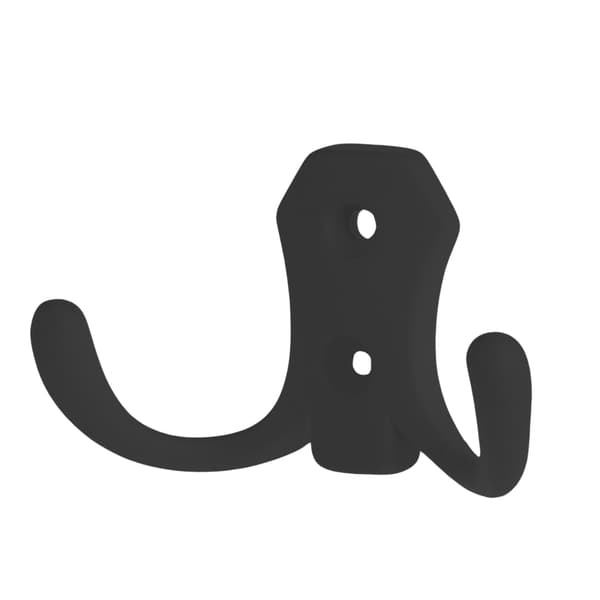 Musta matto seinäkoukku kahdella koukulla XV03