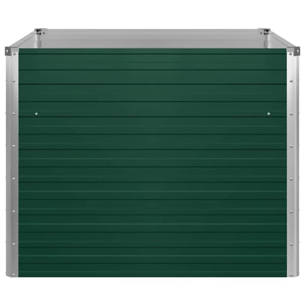 vidaXL højbed 100x100x77 cm stålgrøn