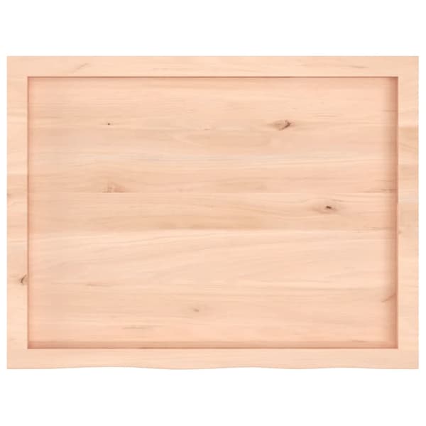 vidaXL hylde, 80x60x(2-4) cm, ubehandlet massivt egetræ