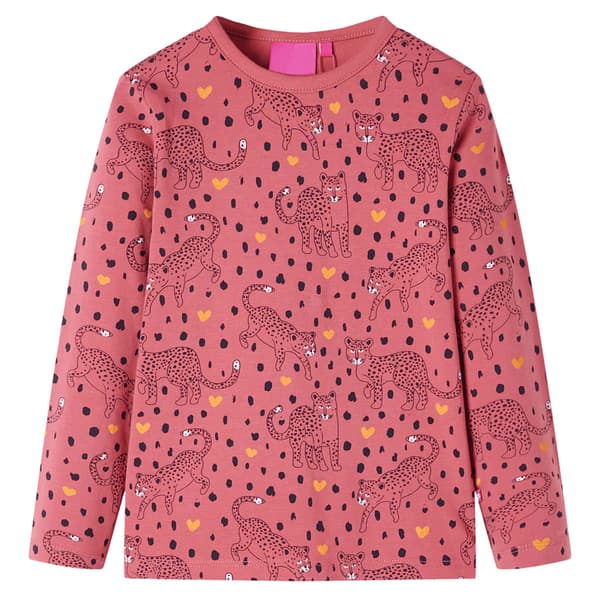 Barnpyjamas med lång ärm, gammalrosa, 116