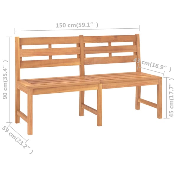 vidaXL Puutarhapenkki 150 cm täystiikki