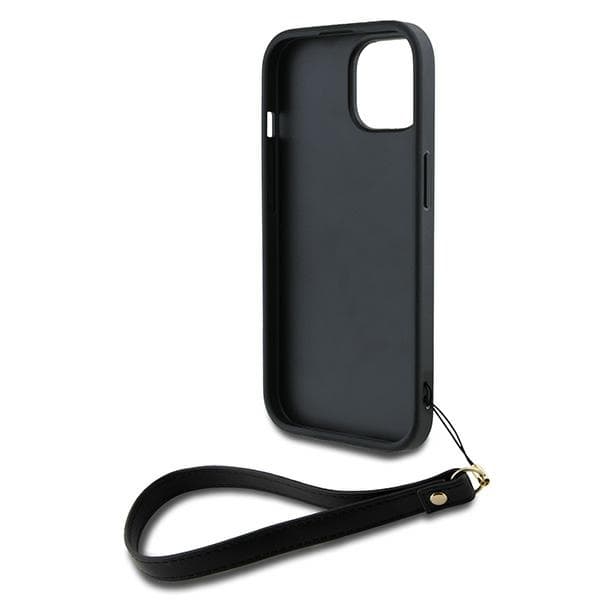 DKNY Wrist Strap Stock Logo-cover til iPhone 14, sort