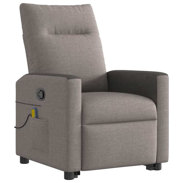 vidaXL Lyftbar massagefåtölj, Taupe, Tyg