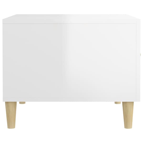 vidaXL Soffbord högglansvitt 50x50x40 cm