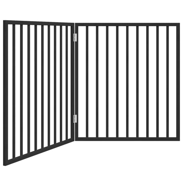 vidaXL foldbar hundegitter, 2 paneler, sort, 160 cm