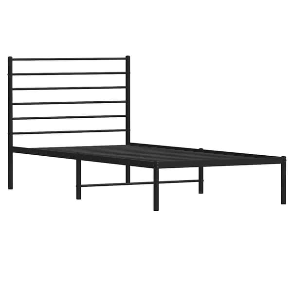 vidaXL metalsengestel med hovedgærde sort 100x190 cm