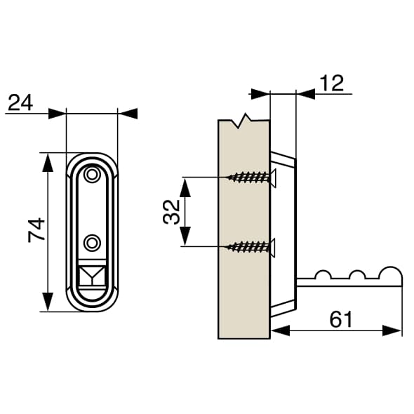 Vikbar borstad nickelhängare Riex XV45